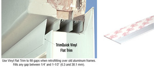 CRL White TrimQuick® 2-1/4" Flat Vinyl Trim