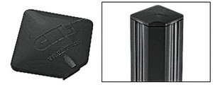 CRL Matte Black Square AWS Post Cap for 90 Degree Corner Post