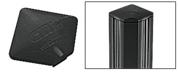 CRL Matte Black Square AWS Post Cap for 90 Degree Corner Post