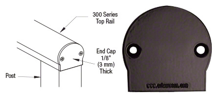 CRL Matte Bronze 300 Series Decorative End Cap