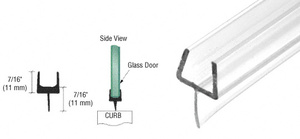 CRL One-Piece Bottom Rail With Clear Wipe for 3/8" Glass