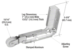 CRL 15/16" Nylon Sliding Screen Door Corner Roller Assembly for Acorn Industry