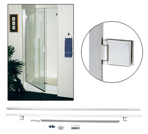 CRL Brite Anodized 72" High Frameless KD Hinged Door Kit for 1/4" Glass