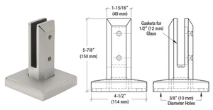 CRL 316 Brushed Stainless Steel Finish Surface Mount Friction Fit Square Spigot