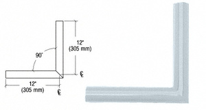 CRL Mill Quick Connect 90º Corner for 1-1/2" Diameter Tubing