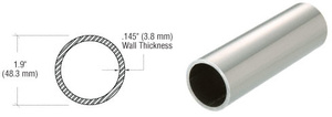 CRL 316 Polished Stainless 1-1/2" Schedule 40 Pipe Rail Tubing - 120"