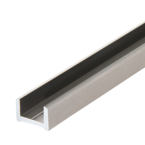 Brushed Nickel 95" (2.49 m) Low Profile Aluminum Glazing Channel for 3/8" Glass