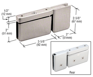 CRL Brushed Nickel Top or Bottom Mount Prima Pivot Hinge with Attached U-Clamp