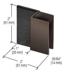 CRL Oil Rubbed Bronze Square Door Stop for 1/2" Glass