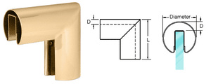 CRL Polished Brass 2" 90 Degree Vertical Corner for 1/2" or 5/8" Glass Cap Railing