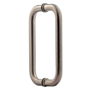 Brushed Pewter 8" Standard Tubular Back to Back Handles with Washers