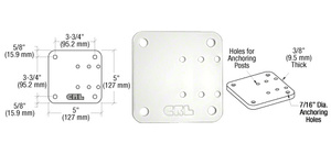 CRL Sky White 5" x 5" Offset Base Plate