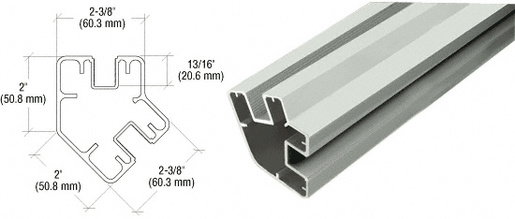 CRL Agate Gray 241" Long 2" x 2-3/8" Rectangular 135 Degree Post