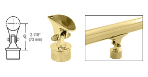 CRL Polished Brass Adjustable Saddle for 1-1/2" Tubing