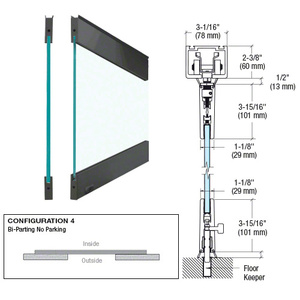 CRL Powder Coat Black Type 4 Easy Slide Stacking Partition System