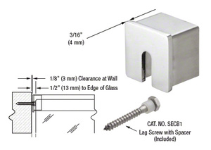 CRL 316 Polished Stainless Steel Stabilizing End Cap for 1-1/2" SRF15 Series Roll Form Cap Railing