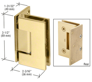 CRL Polished Brass Geneva 044 Series Wall Mount Offset Back Plate Hinge
