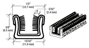 CRL 1/2" x 3/8" Unbeaded Flexible Glass Run Channel - 500' Roll