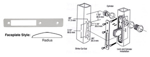 CRL Aluminum Radius Faceplate for DL2110 Series Long Throw Deadlocks