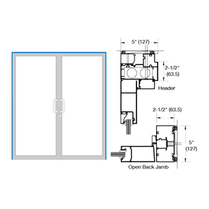 CRL-U.S. Aluminum IG500 Series Custom KYNAR® Paint Custom Up/Over Door Frame for Butt Hinge and Overhead Concealed Closer