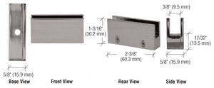 CRL Brushed Nickel Face Plate Clamp for 1/4" to 5/16" Glass