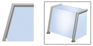 CRL Brushed Stainless Elegant 152 Series 1-1/2" Tubing Glass On Top, Front, and One End or Both Ends Sneeze Guard