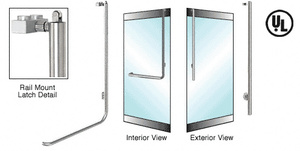 CRL-Blumcraft® Polished Stainless Right Hand Reverse Rail Mount Keyed Access "JS" Exterior, Top Securing Panic Handle