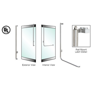 CRL-Blumcraft® Brushed Stainless Left Hand Reverse Rail Mount Keyed Access "J" Exterior, Top Securing Balanced Door Panic Handle