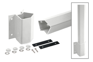 CRL 48" Sky White Outside 135 Degree Fascia Mount Post Kit for 200, 300, 350, and 400 Series Rails