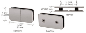 CRL Brushed Nickel 180 Degree Traditional Style Split Face and 'Y' Inline Glass Clamp