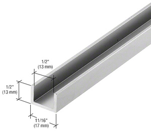 CRL Satin Anodized Bottom Channel for Fixed Glass