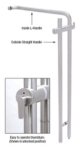 CRL 316 Brushed Stainless 42" Left Hand LLPA Series Locking Ladder Pull - Straight Exterior