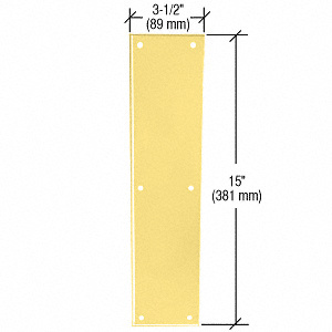 CRL Polished Brass Push Plate 3-1/2" x 15"