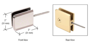 CRL Polished Nickel Square Beveled Wall Mount Movable Transom Clamp