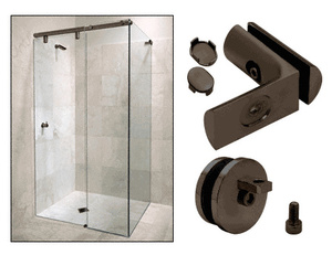 CRL Oil Rubbed Bronze Hydroslide 90 Degree Wall-to-Glass Sliding Shower Door Accessory Kit