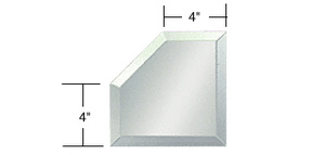 CRL Clear Mirror Glass 4" Mitered Corner Beveled on All 5 Sides