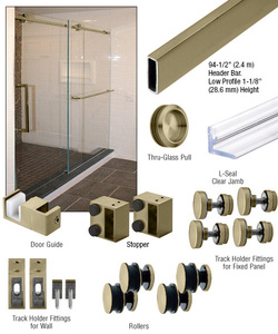 CRL Brushed Bronze Steel Deluxe 180 Degree Serenity Series Sliding - 95 ...