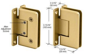 CRL Satin Brass Cologne 337 Series Adjustable Wall Mount 'H' Back Plate Hinge