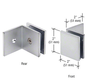 CRL Satin Chrome Fixed Panel Square Clamp With Large Leg