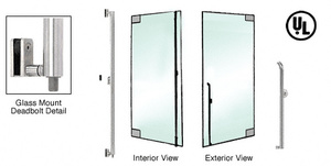 CRL-Blumcraft® Brushed Stainless Right Hand Double Acting Glass Mount Keyed Access 'K' Bottom Secured Deadbolt Exterior Handle