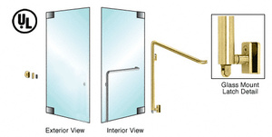 CRL-Blumcraft® Satin Brass Left Hand Reverse Glass Mount Keyed Access "Z" Exterior Bottom Securing Panic Handle