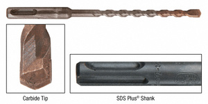 CRL 1/4" x 6" Thundertwist™ SDS Plus® Plus Uni-Shank Drill