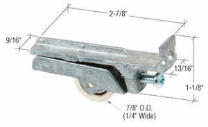 CRL 5/8" Nylon Sliding Glass Door Roller with 13/16" Wide Housing