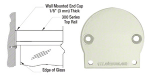 CRL Oyster White 300 Series Wall Mount End Cap