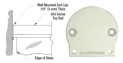 CRL Oyster White 300 Series Wall Mount End Cap
