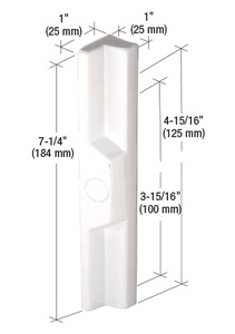 CRL White Plastic Outside Pull 3-15/16" and 4-15/16" Screw Holes