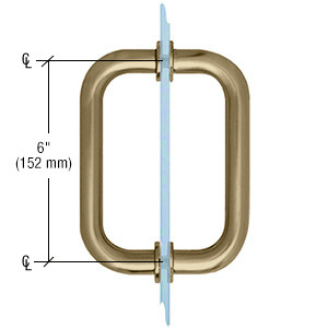 CRL Brushed Bronze 6" Tubular Back-to-Back 3/4" Diameter Shower Door Pull Handles