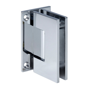 CRL Polished Chrome Geneva 537 Series Wall Mount Full Back Plate Standard Hinge With 5 Degree Offset