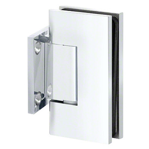 Polished Chrome Wall Mount with Short Back Plate Adjustable Maxum Series Hinge