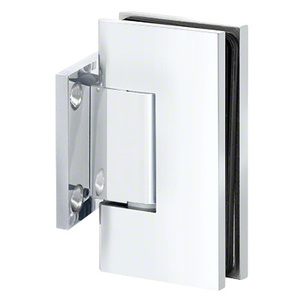 Polished Chrome Wall Mount with Short Back Plate Adjustable Maxum Series Hinge